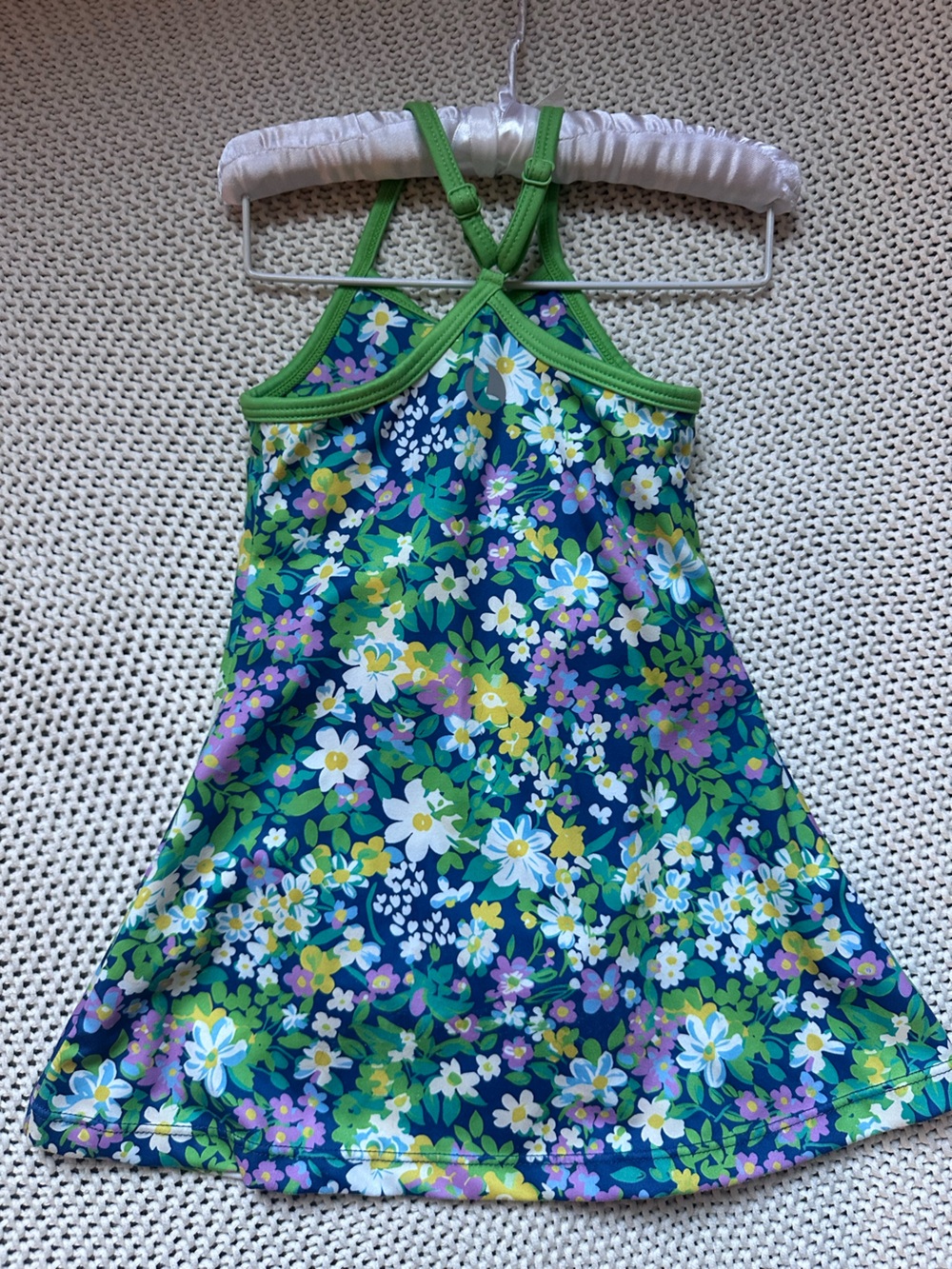 2T Floral Green White Purple Active Athletic Dress with Built in Shorts